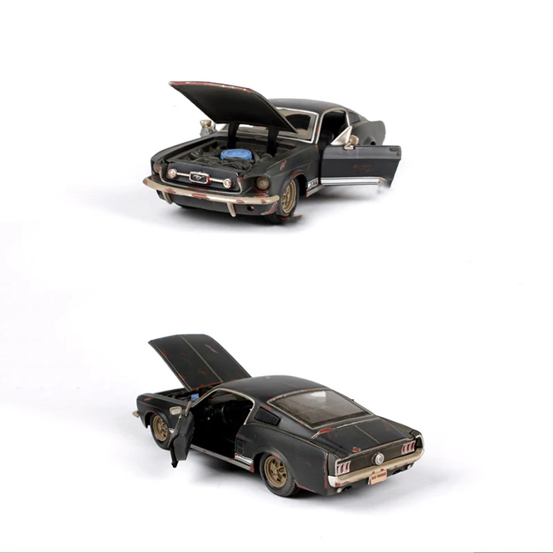 1/24 1967 Ford Mustang GT черная литая модель автомобиля Игрушечная машина игрушки для