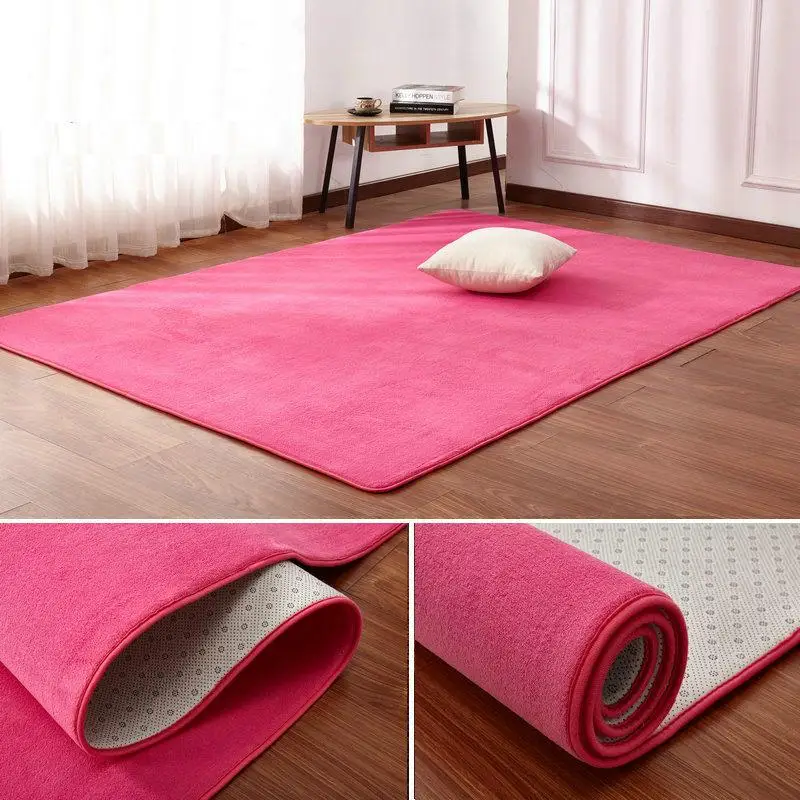 Коралловый флисовый коврик из пены с эффектом памяти нескользящий для