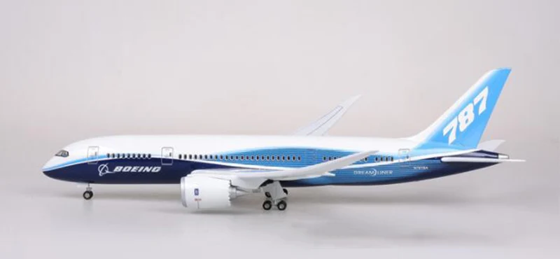 47 см игрушечные модели самолетов Boeing B787 Dreamliner модель самолета с светильник и колесами 1/130 масштаб литой под давлением пластиковый полимерный самолет - Цвет: without light