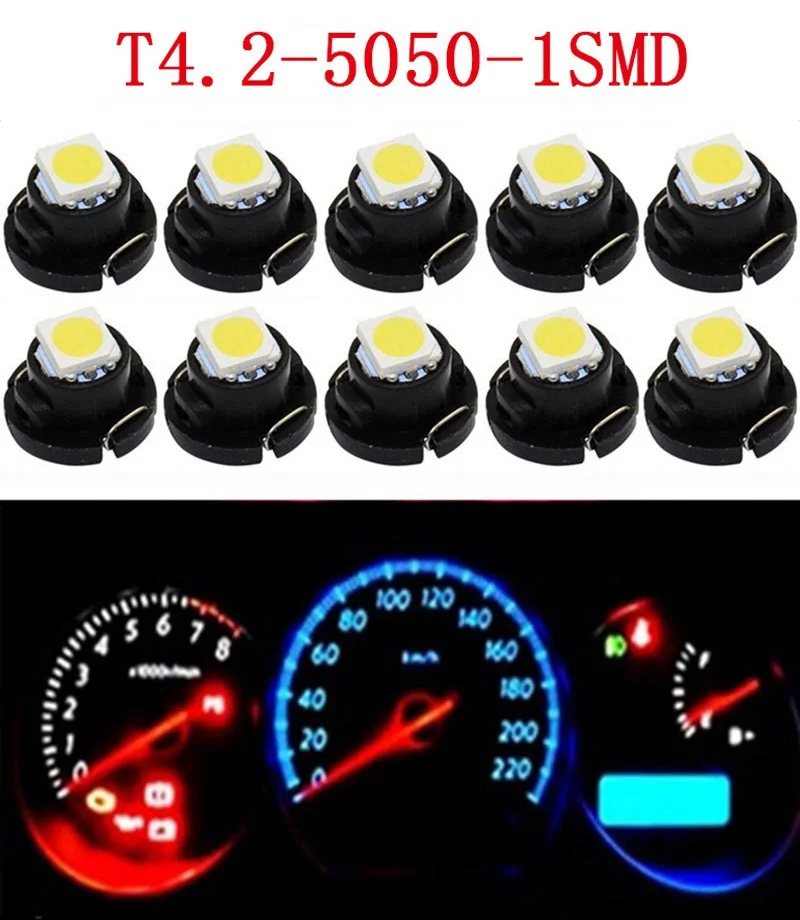 10 шт. Автомобильные светодиодные лампы NW6 Stanley T4.2 5050 1 SMD 12 В|car instrument cluster|led