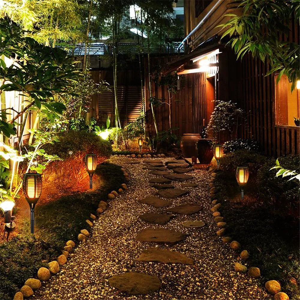 Solar Flame Lamp Flickering IP65 Waterproof LED Garden Decoration Landscape Light Lawn Path Lighting Torch Spotlight | Лампы и