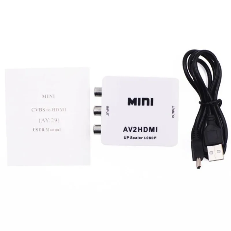 10p! Переходник RCA в HDMI 720P 1080P мини конвертер сигнала AV2HDMI AV для ТВ VHS VCR записи DVD