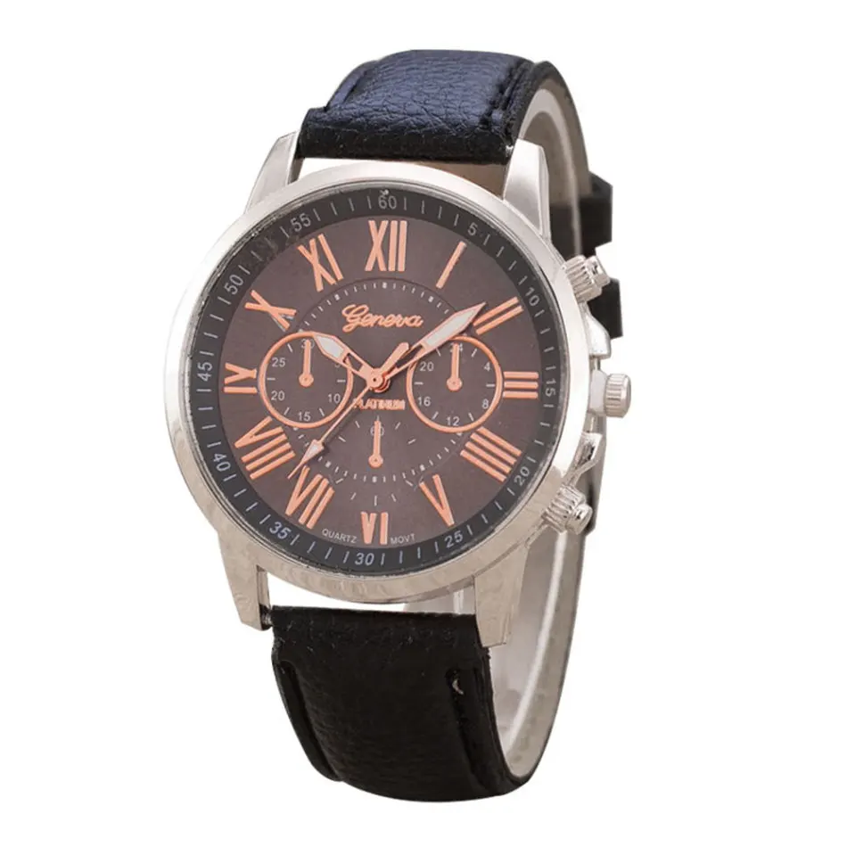 Многоцветные кварцевые часы из пу сплава модные повседневные женские