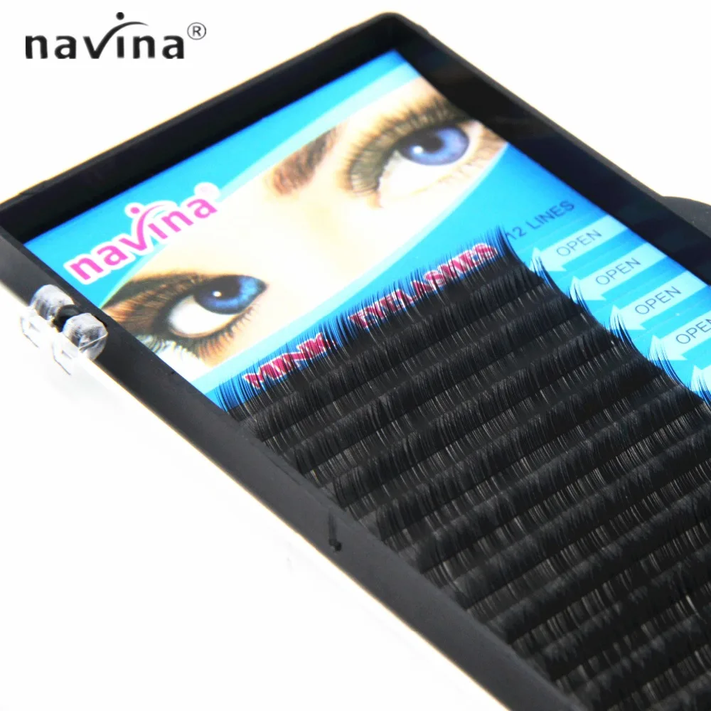 Накладные ресницы Navina J/B/C/D Curl из искусственной норки шелковые для наращивания