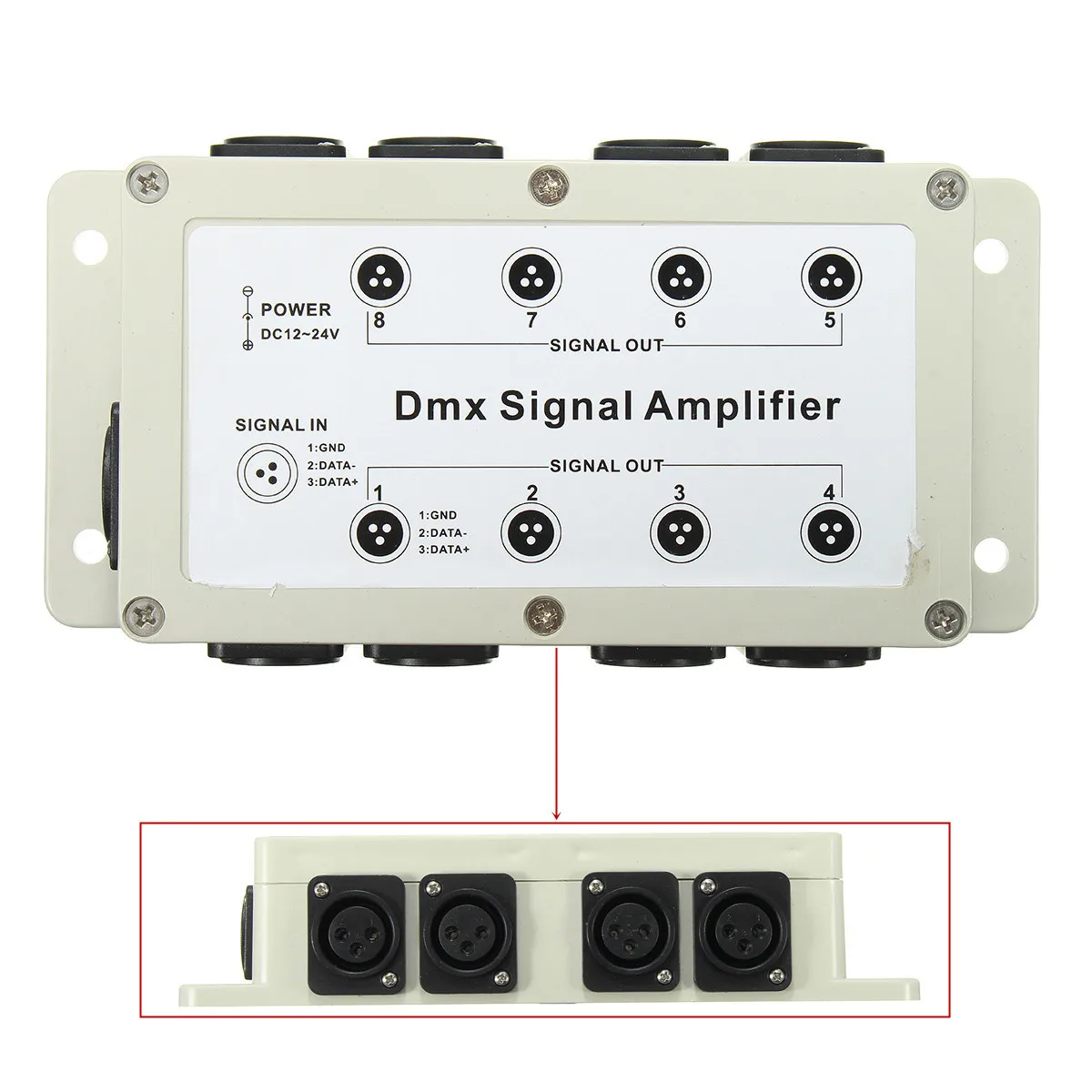 DC12-24V 8 канальный выход DMX DMX512 светодиодный контроллер разделитель усилителя