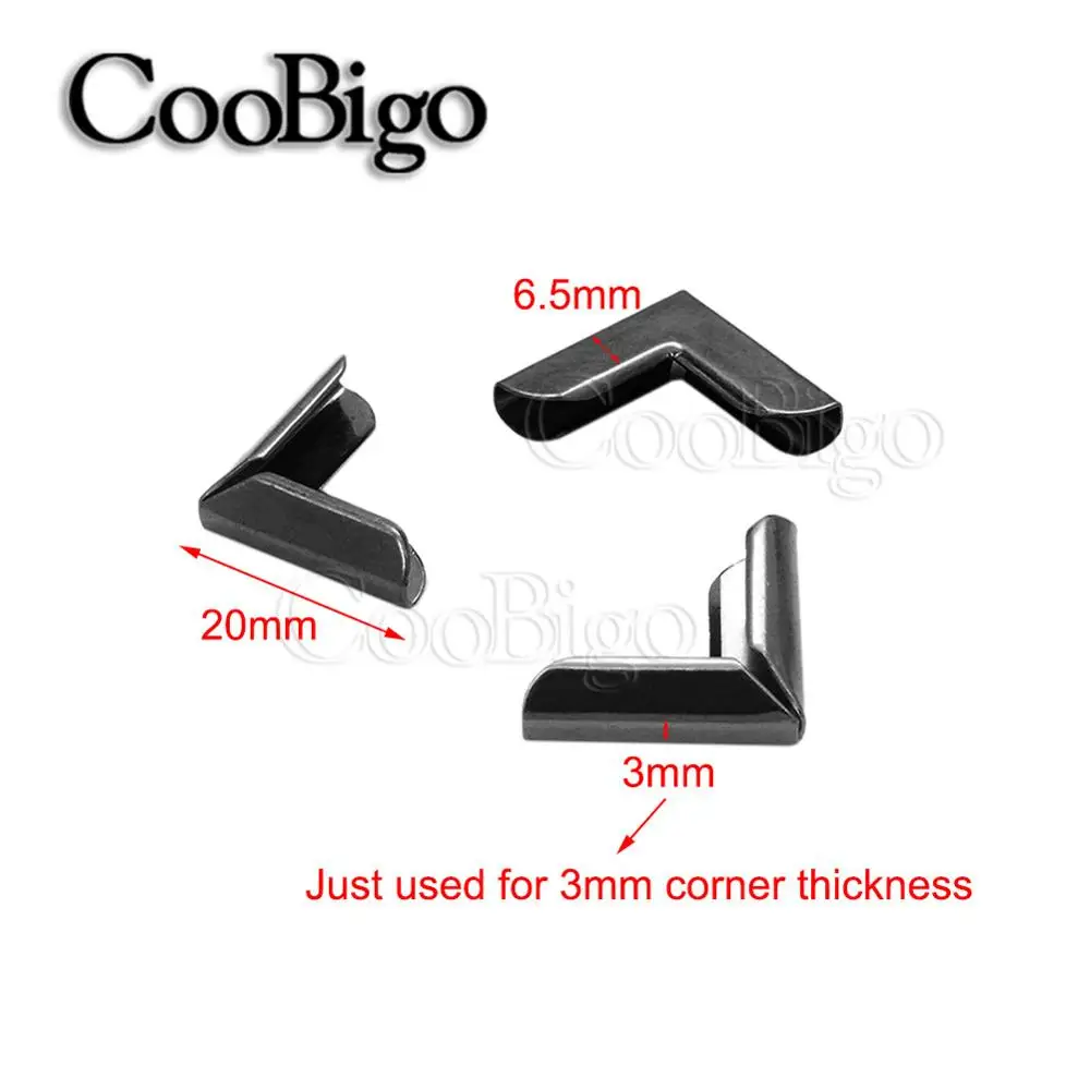 20mm Black 20 шт Длина 15 мм~ 33 мм книжный уголок альбома Скрапбукинг Альбомы меню папки угловые Металлические протекторы - Цвет: 20mm Black