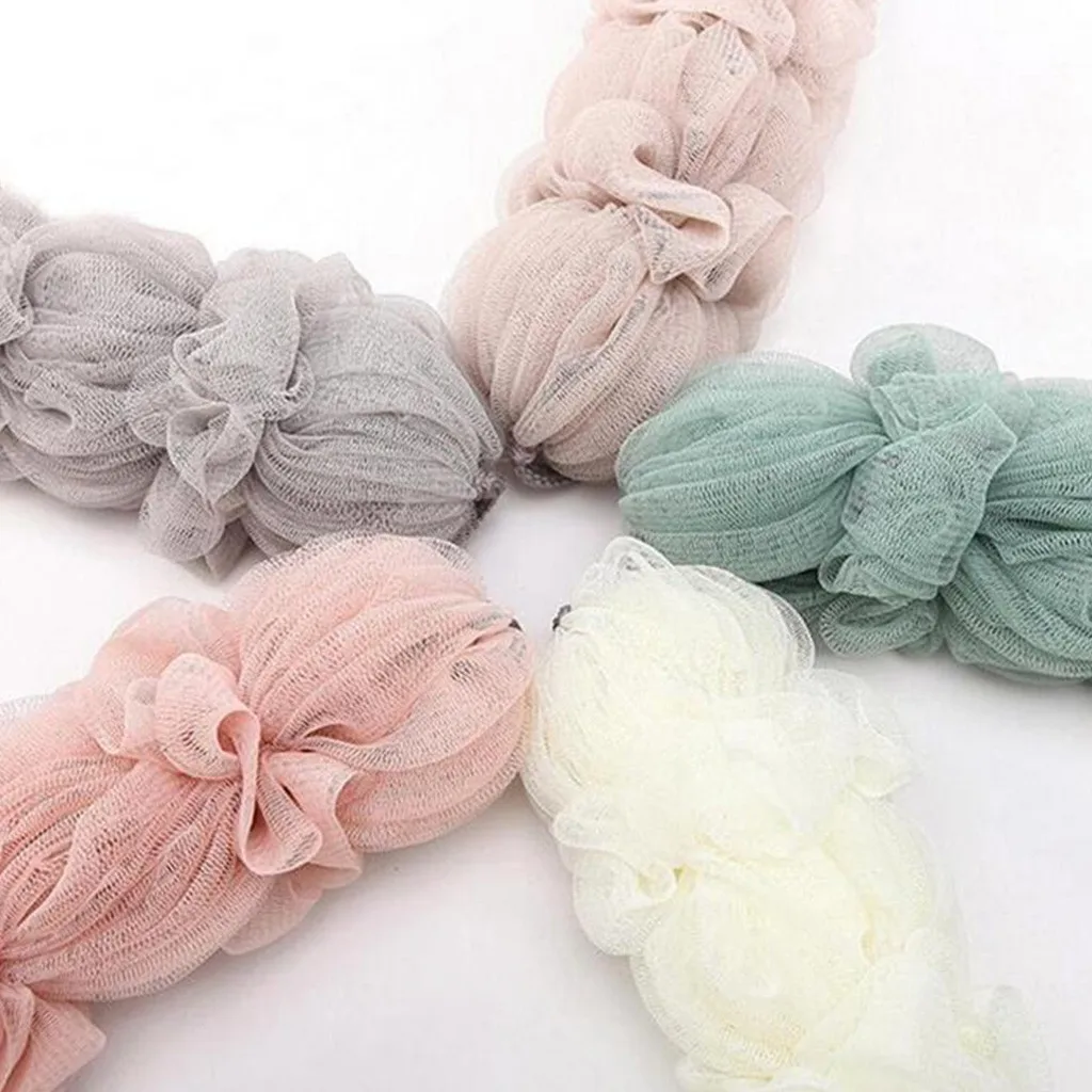 Длинная губка для душа Loofah отшелушивающий сетчатый шарик премиум класса простой