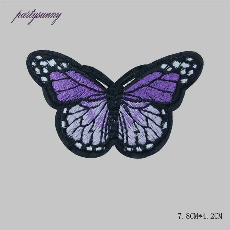 PF 10pcs/lot Colorful Butterfly Patches Appliques Embroidery Patch Thermo-stickers Stripes for Clothes Backpack Decoration TB034 | Дом и сад