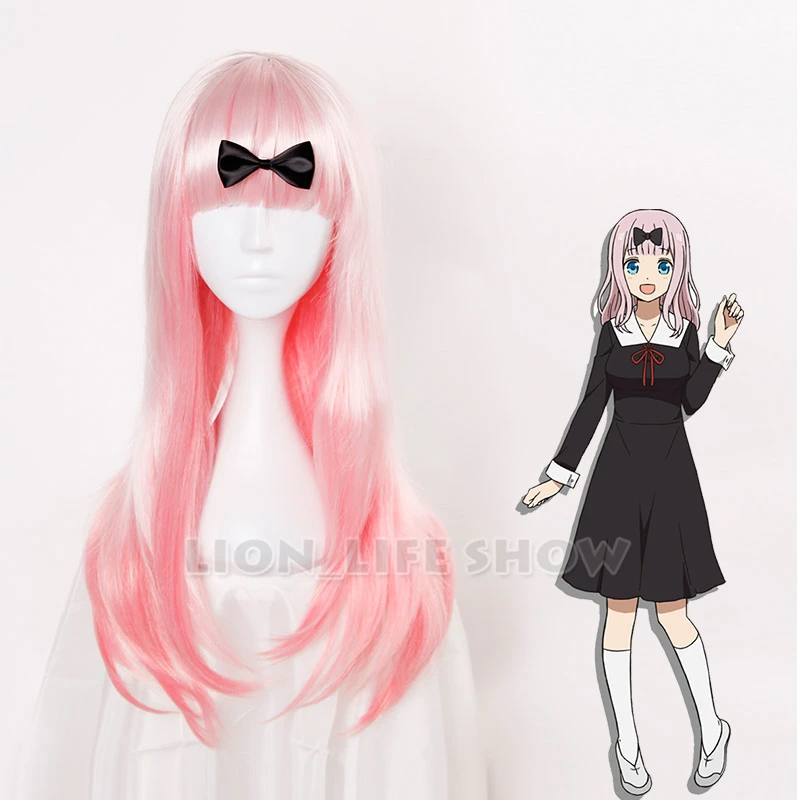 Kaguyasama Love is War Fujiwara Chika косплей парик розовые длинные женские волосы|Костюмы аниме|