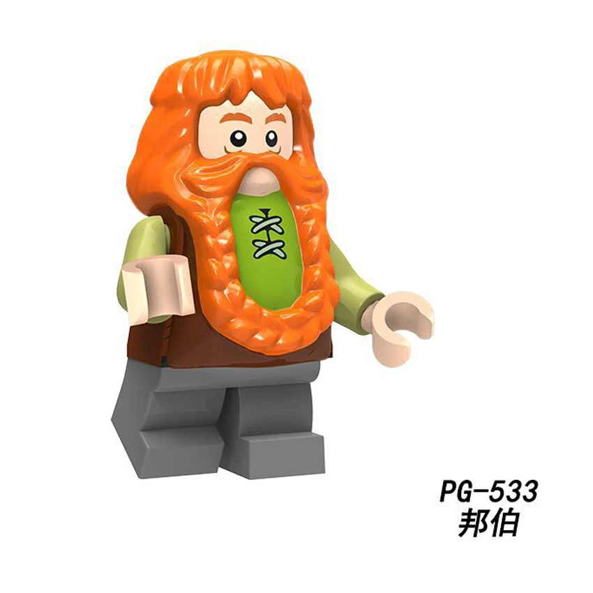 Красный Для Властелина Колец Bilbo Baggins фигурки карликов Урук Hais Orc Azog Yazneg Bombur модель строительные блоки кирпичи игрушки - Цвет: Красный