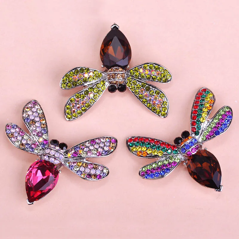 Винтажная бижутерия броши насекомыми большие стразы Cprsage Хрустальный букет