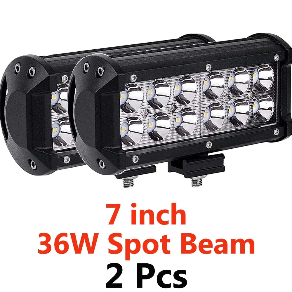 2pcs 36w Spot Beam 4, 7, 9, 12 лет 17 дюймов светильник бар рабочий светильник светодиодный бар светильник автомобиля 12v светодиодный бар для грузовиков ATV внедорожник балки 4x4 УАЗ пятно/Наводнение туман светильник - Цвет: 2pcs 36w Spot Beam