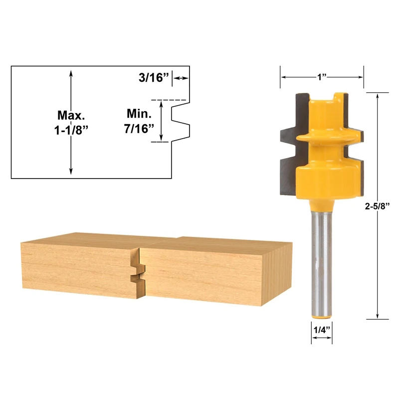 1pcs Glue Joint Router Bit - Medium Reversible 1/4&quot Shank | Инструменты