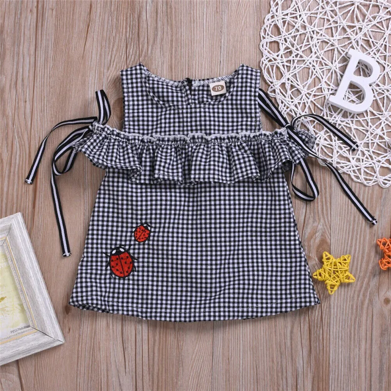 Kids Dresses For Girls 0-24M Newborn Toddler Plaid Dress Pageant Party Tutu Outfits Clothes Baby | Мать и ребенок
