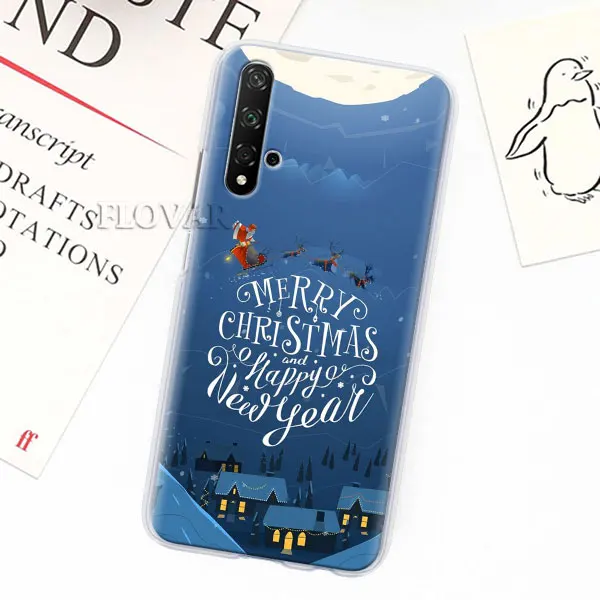 007 Чехол для телефона, coque для Honor 20 Pro 9 10 Lite 8X 8A 8C 8S 7A 7S Y7 Y9 V20, чехол с новым, рождественским, снежинкой, твердый PC Ca - Цвет: 007