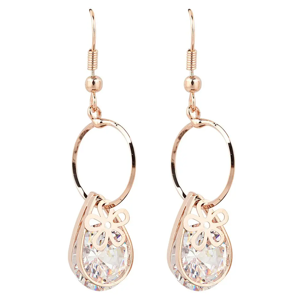 Новые висячие серьги золотого цвета с кубическим цирконием модный дизайн