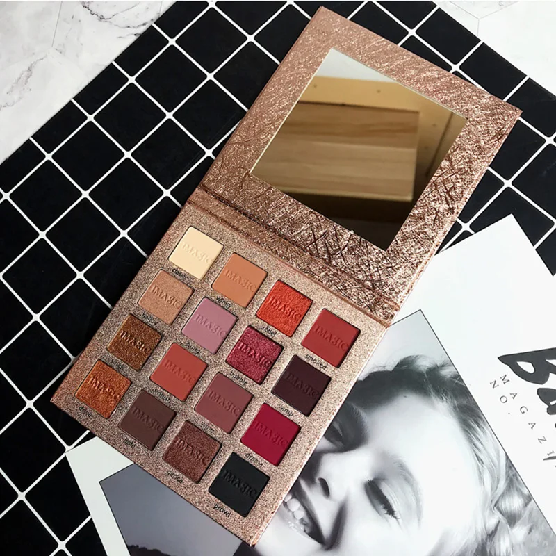 IMAGIC 16 Colors Nocturne Eyeshadow Palette Makeup Eye Shadow Pallete Matte Shimmer Glitter Pigmented Smoky Natural Eyes Make Up |