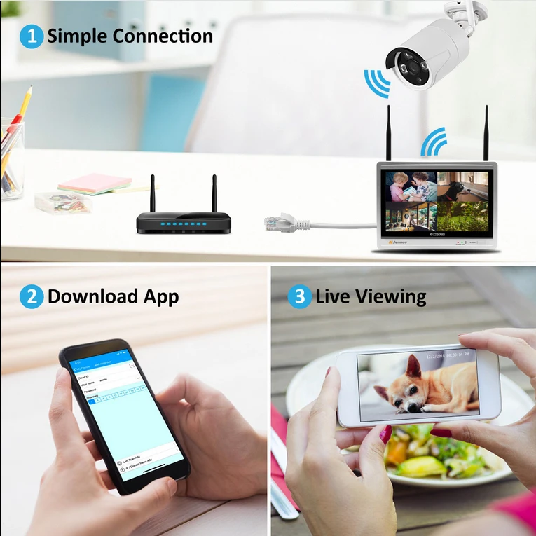Wifi CCTV камера система 4CH 1080P HD беспроводная безопасности DVR NVR комплект