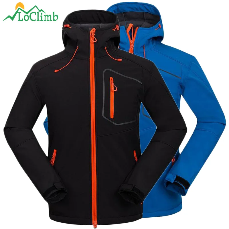 

LoClimb Waterproof Fleece Heated Softshell Hiking Jackets Men Outdoor Sport Mountain Climbing Hunting Coat Rain Ski Jacket,AM107