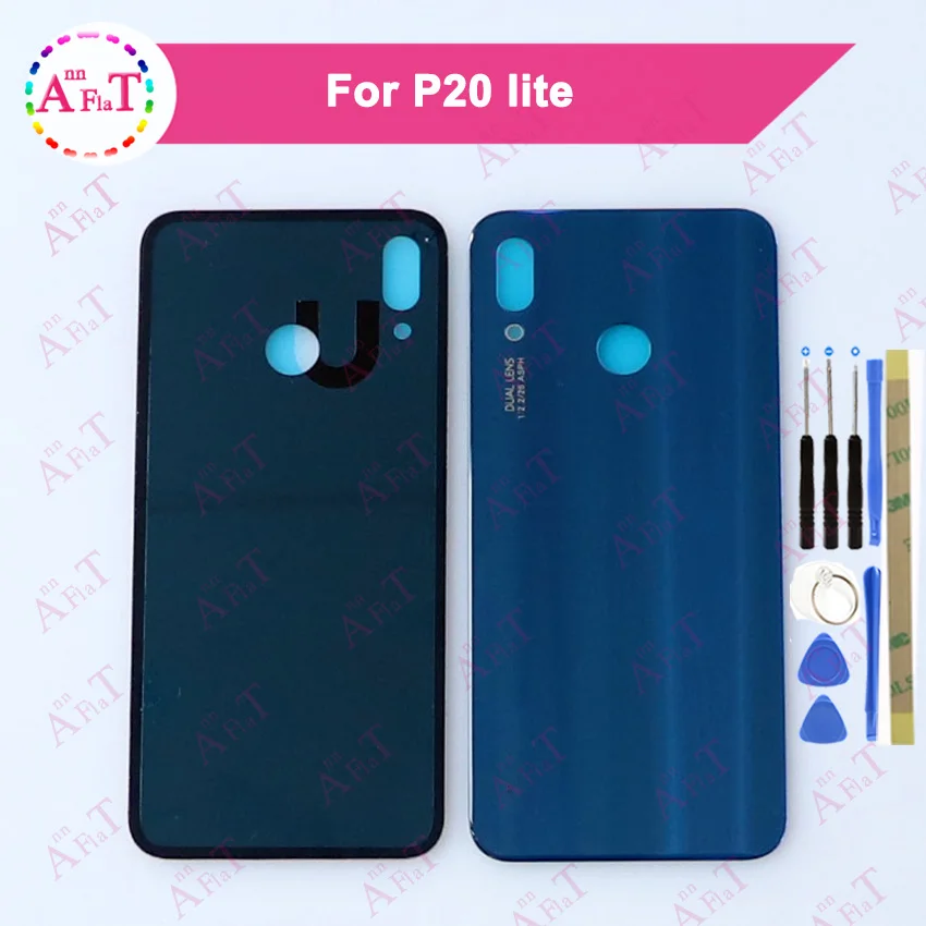 Задняя стеклянная крышка батарейного отсека для Huawei P20 Lite корпус сменная панель с