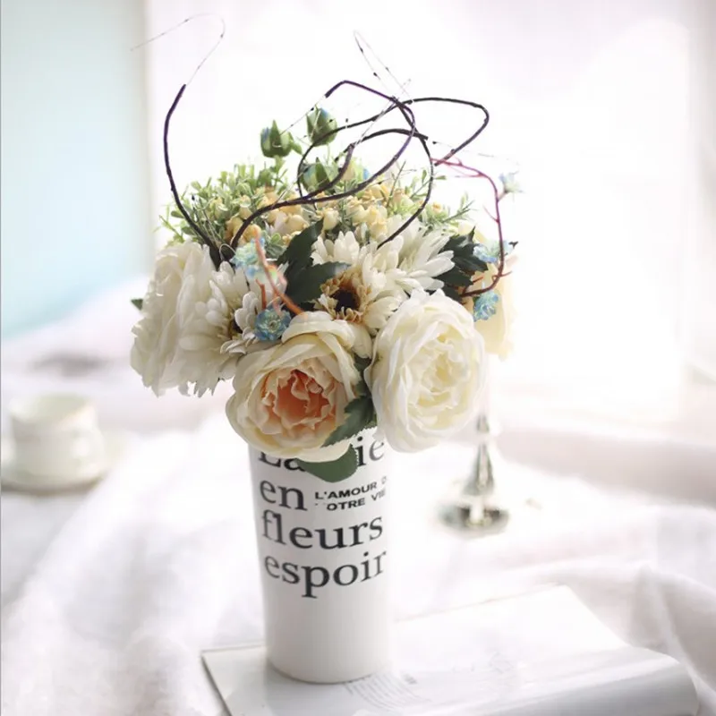 Бесплатная доставка Роза взяла Ланг букет роз для свадебного букета с ручной