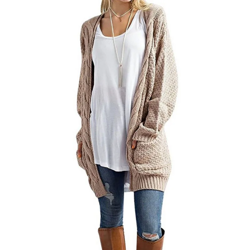 New Women's Casual Sweet Long Sleeve Open Front Chunky Warm Cardigans Cozy Sweater Plus |