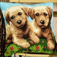 Собака Стиль Коллекция 01 DIY Набор для рукоделия Подушка с вышивкой из акриловой пряжи Гобелен Холст Подушка передняя Вышивка крестом Наволочка - Цвет: Темно-серый