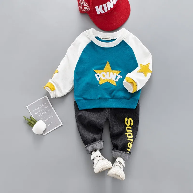 0-4 years High quality boy girl clothing set 2019 new spring fashion active sport kid suit children baby T-shirt+pant | Детская одежда