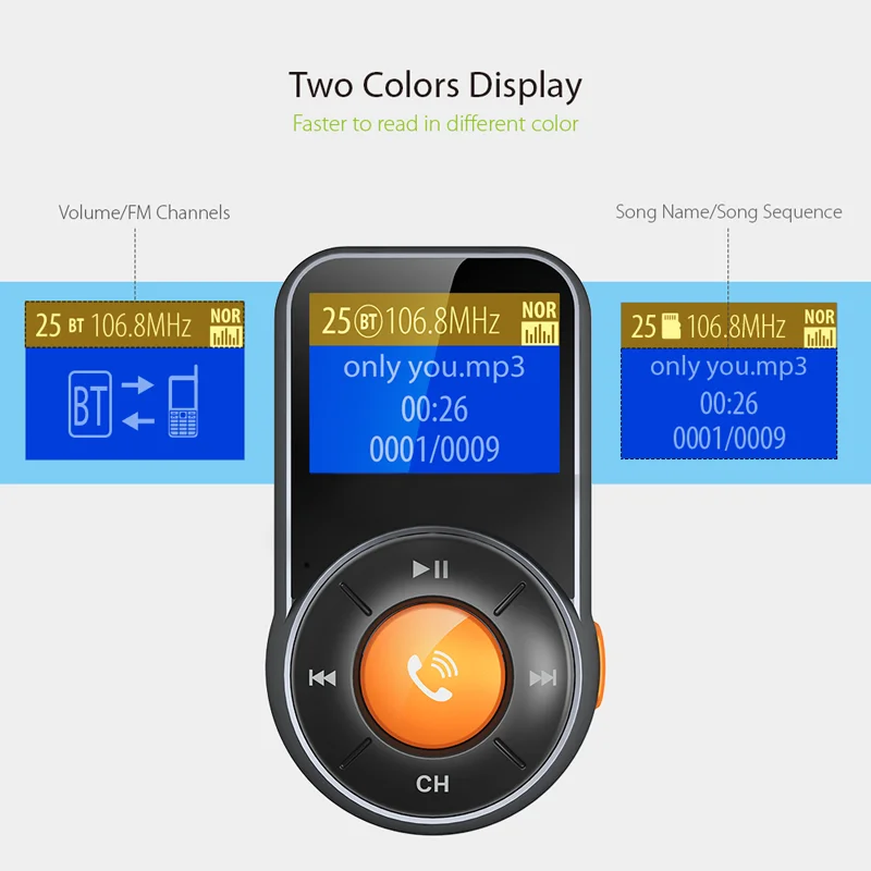 Bluetooth FM трансмиттер VANJEW BT76 беспроводной радиоадаптер автомобильный комплект
