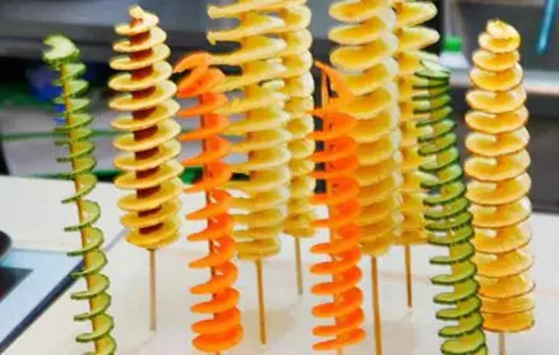 Удивительное Руководство Красный Нержавеющая сталь витой картофель яблоко