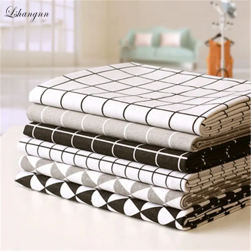 Тканевая шторка из хлопка и льна с 6 квадратными треугольниками 50x150 см|linen cloth|designer