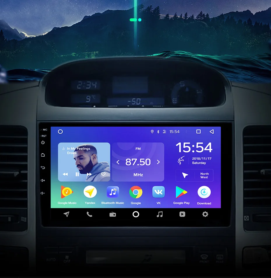 9 дюймов Автомобильный MP4 MP5 видео плеер Android 8,1 2 Din радио Automotivo для Toyota Land Cruiser Prado 2003-2009 120 Lexus GX470 46