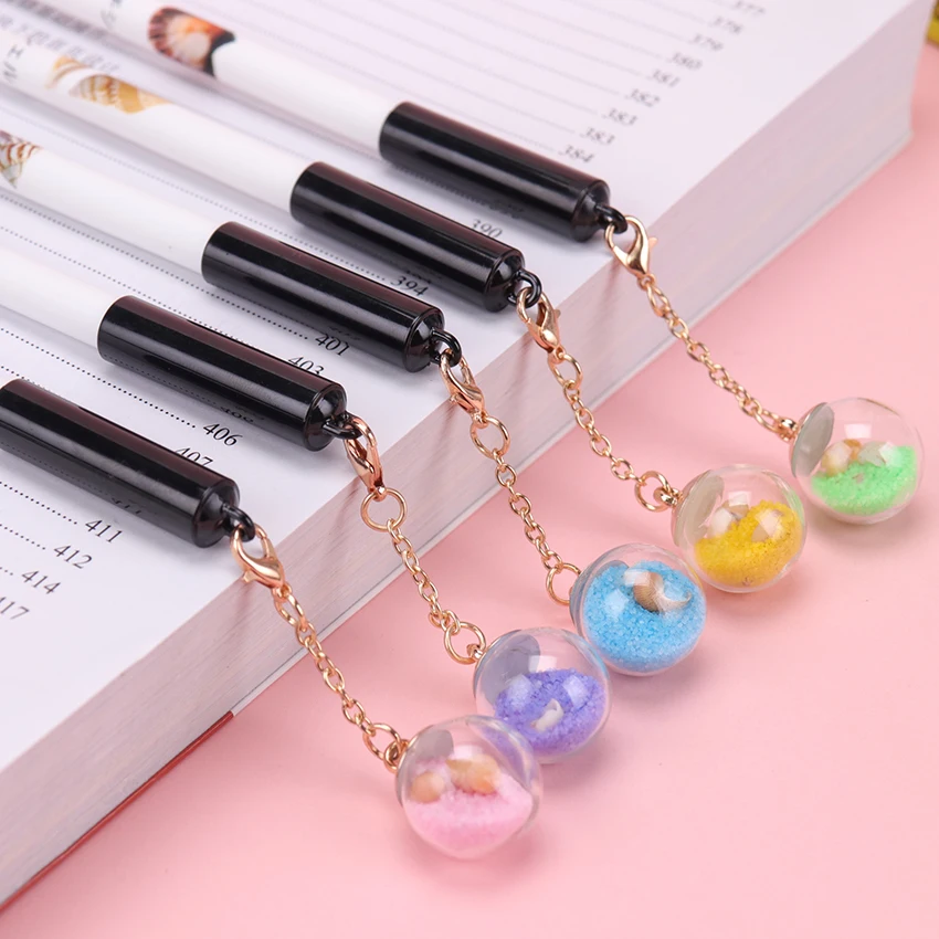 

1PC Colorful Wish Ball Gel Pen Cute Pendant Diamonds and Starfish Roller Ball Pens Stationery Office School Supplies