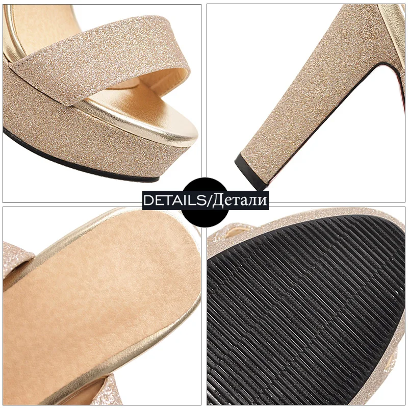 WETKISS/сандалии-гладиаторы с блестками женская обувь открытым носком для вечеринки