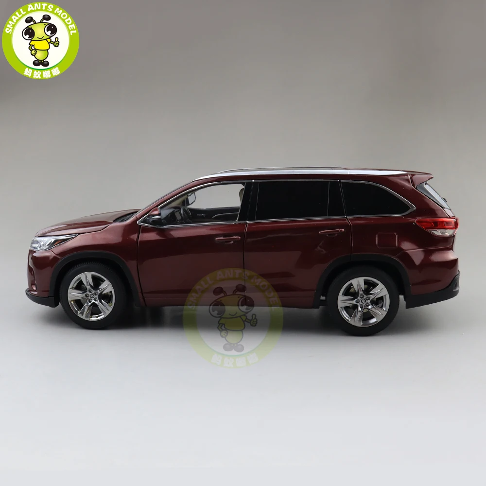 1/18 Highlander литая под давлением модель автомобиля SUV игрушки Детские подарки для мальчиков девочек красный