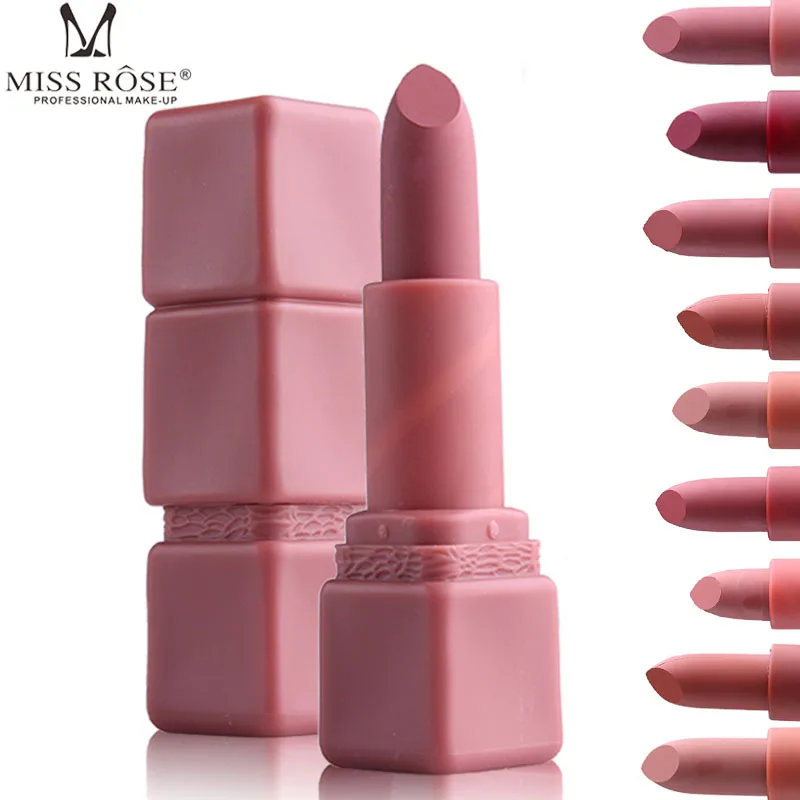 

MISS ROSE 12 шт./компл. Сексуальная красная матовая помада Косметика для губ легкая в ношении стойкий водостойкий блеск для губ набор для макияжа ...