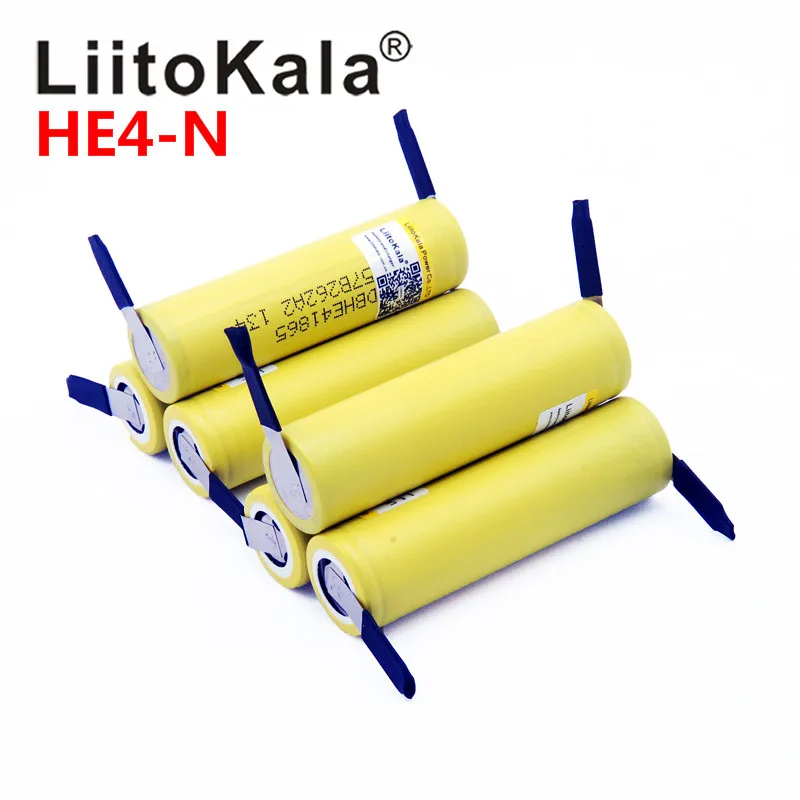 100% Оригинальный аккумулятор LiitoKala 18650 he4 3 6 В 2500 мА/ч 20A 35A HE4 с высоким потоком