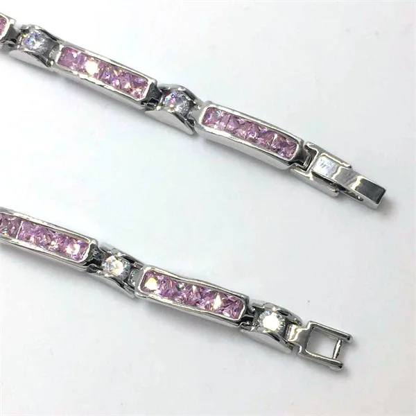 Модные женские браслеты с розовым камнем циркониевые AAA для женщин Изящные