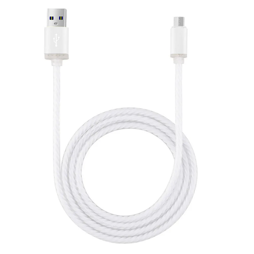 Mirco Android светильник Android кабель для передачи данных USB2.0 цветной градиентный светодиодный кабель для зарядки для Xiaomi huawei Micro USB кабель для передачи данных