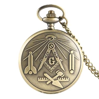 bronze g freemasonry masonic symbol quartz pocket watch men necklace fob women watches retro style male clock gifts 2019 new
