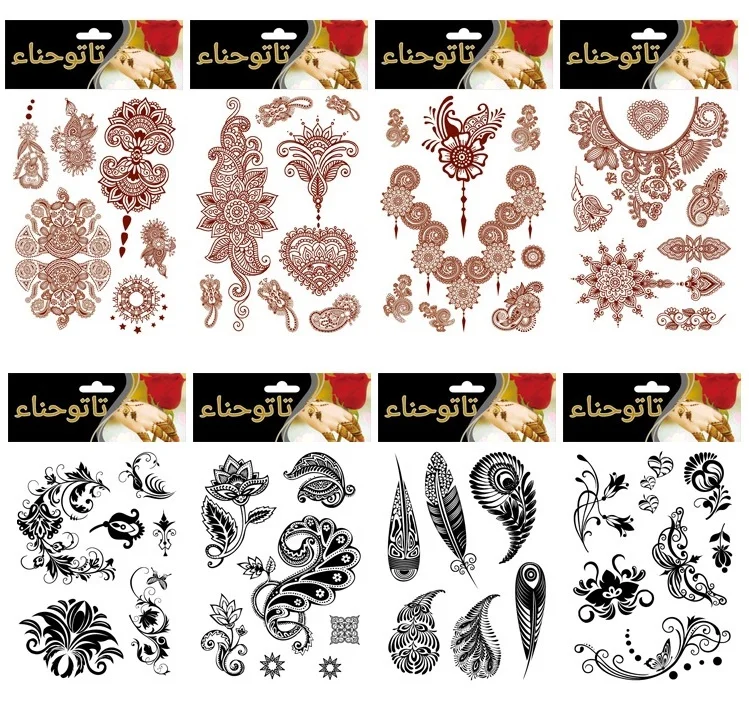 Оптовая продажа 500 шт. татуировка на тело Ханны съемная индийская невеста Европа