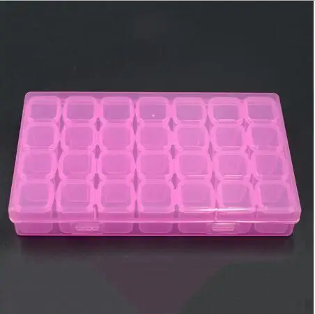 28Slots pink 28 слотов коробка для алмазной живописи аксессуары прозрачные пластиковые бусины дисплей коробки для хранения Алмазная Вышивка Инструменты аксессуар - Цвет: 28Slots pink