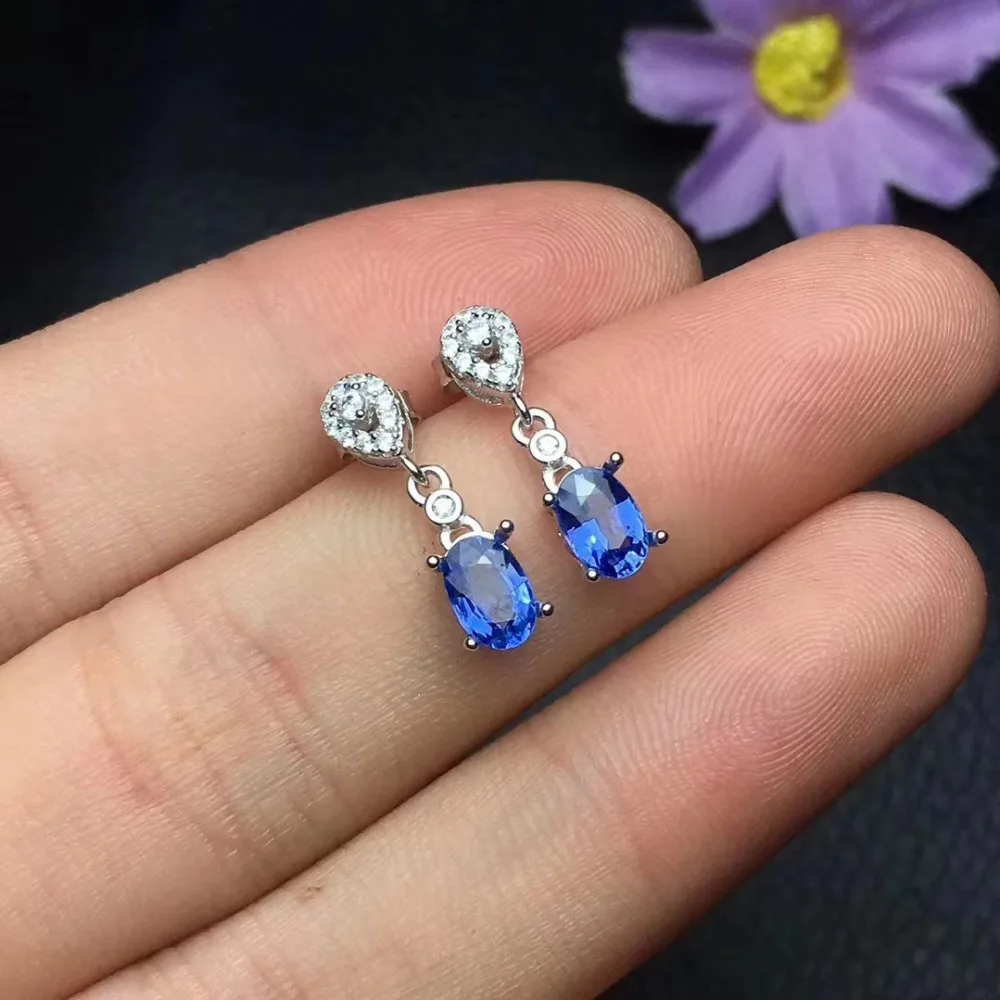 Fashion Lovely small water drop natural red ruby earrings Natural gemstone 925 silver girl party gift fine jewelry | Украшения и