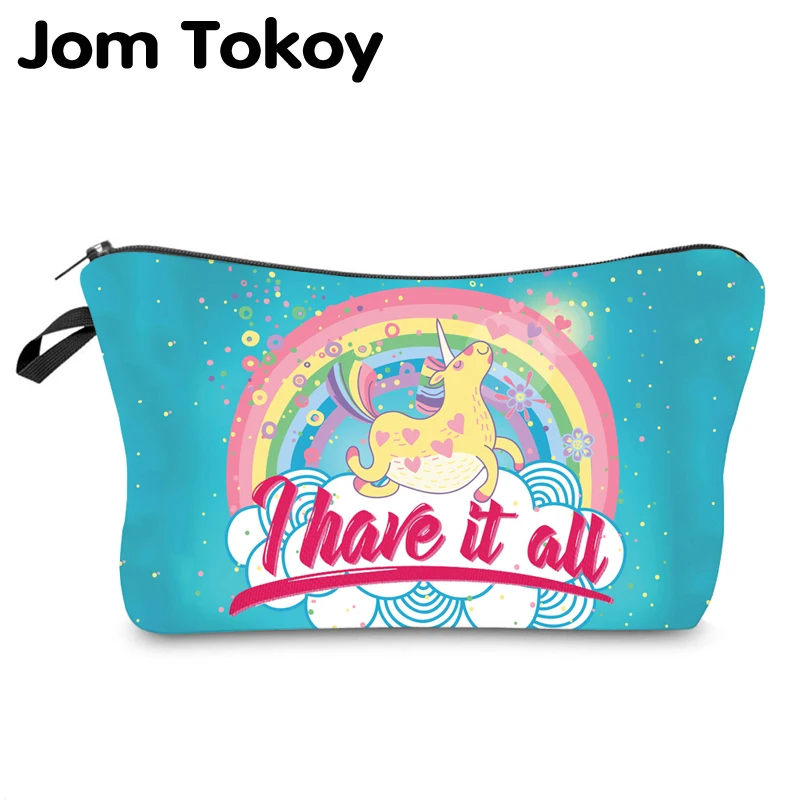 Jom Tokoy косметический Органайзер сумка для макияжа с принтом Единорог косметичка