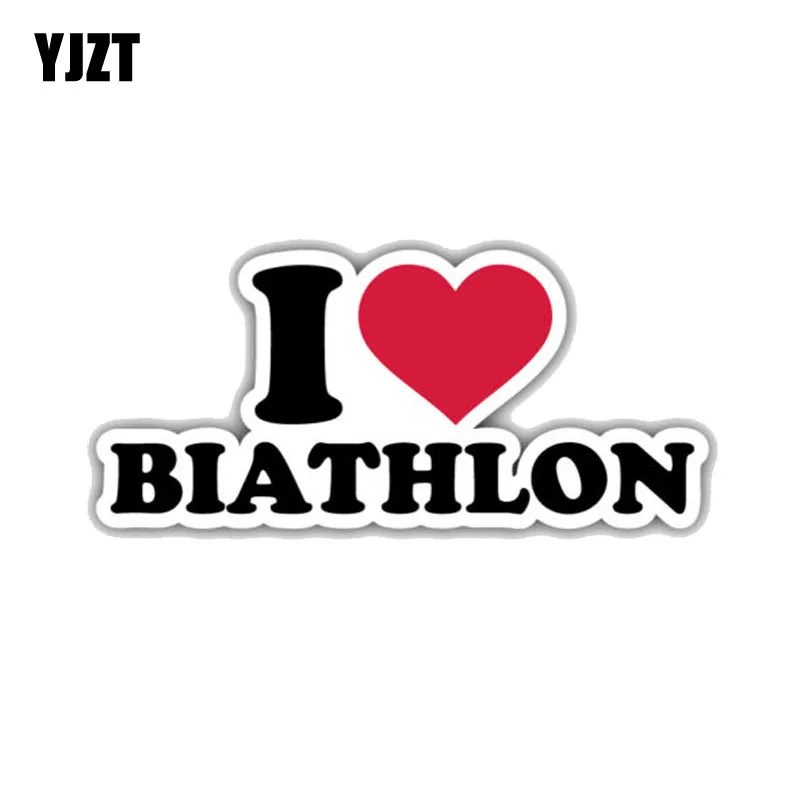 YJZT 12 7 см * 5 3 Индивидуальная I Love Biathlon PVC мотоциклетная Автомобильная наклейка 11