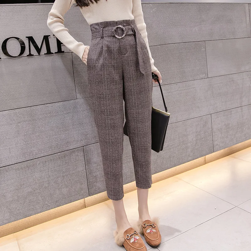 Весна 2020 новинка в стиле ретро клетку с цветочным узором редисом узкие высокой