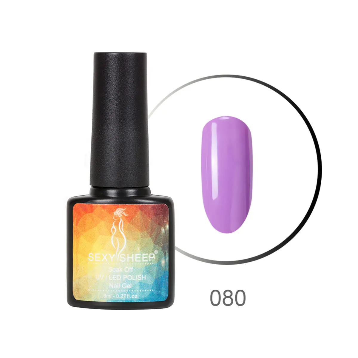 080 8ML Gel Nail Polish Colorful UV Gel Soak Off Gel Polish Semi-Permanent Varnish Red Black Gray Green Nail Color Manicure Nail Art - Цвет: 080