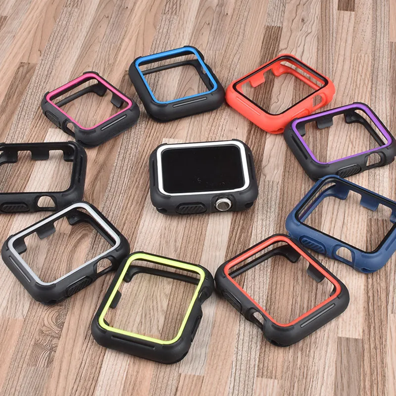 Чехол для Apple watch чехол 44 мм 40 42 38 силиконовый бампер iWatch серии 6 5 4 3 SE