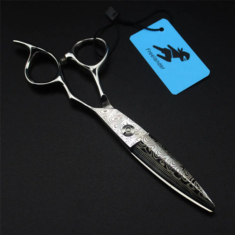 6.0" Damascus Pattern Pet Dog Hair Cutting Scissors Willow Shears Wide Blade Cat Grooming Hairdressing Haircut Tools | Дом и сад