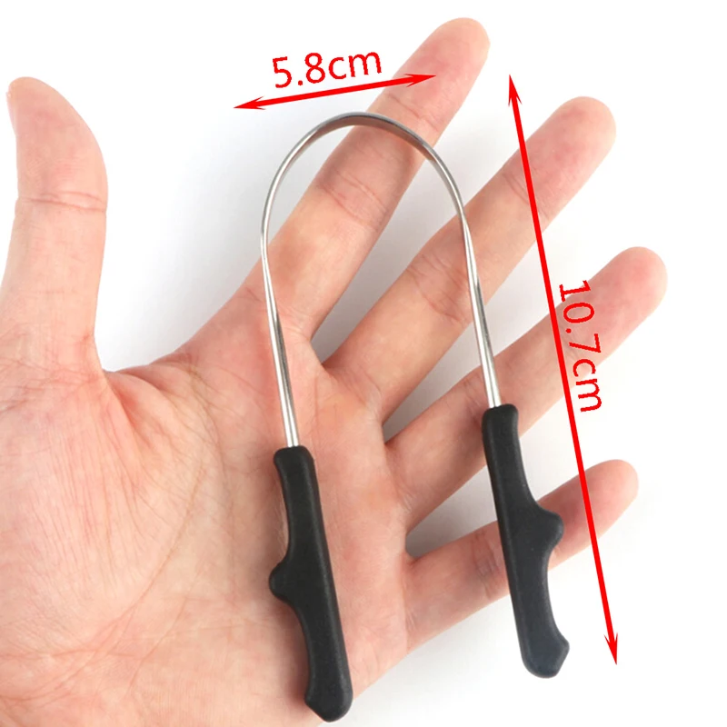 

1pcs Stainless Steel Tongue Cleaner Plastic Handle Tongue Scraper Oral Hygiene Dental Tongue Cleaning Brush Oral Care